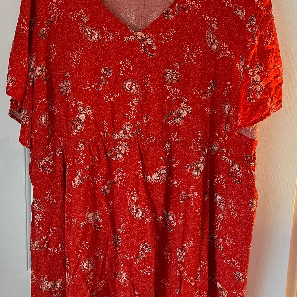Torrid Red Floral Midi Dress - Size 5